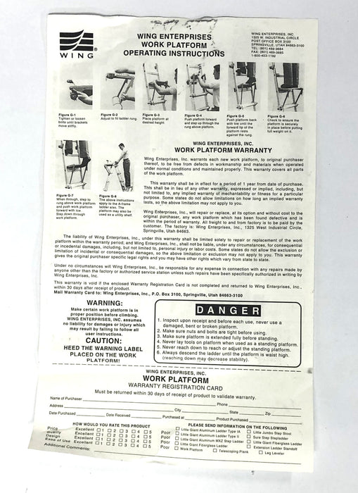 Little Giant Ladder Work Platform Model 10104 USED