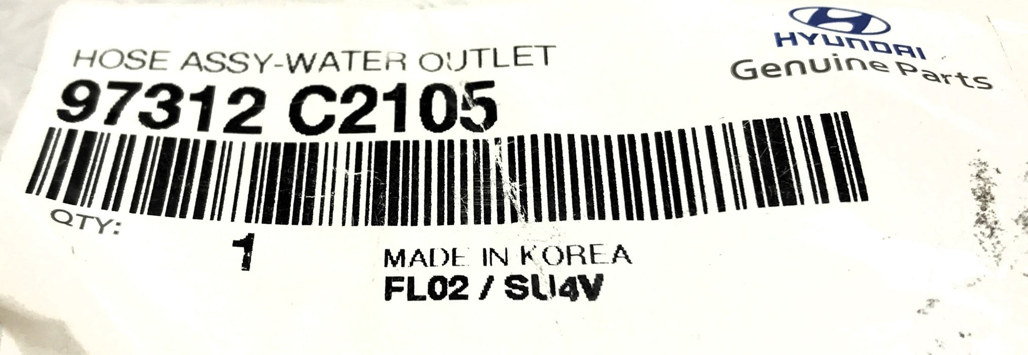 Hyundai HVAC Heater Hose 97312 C2105 NOS