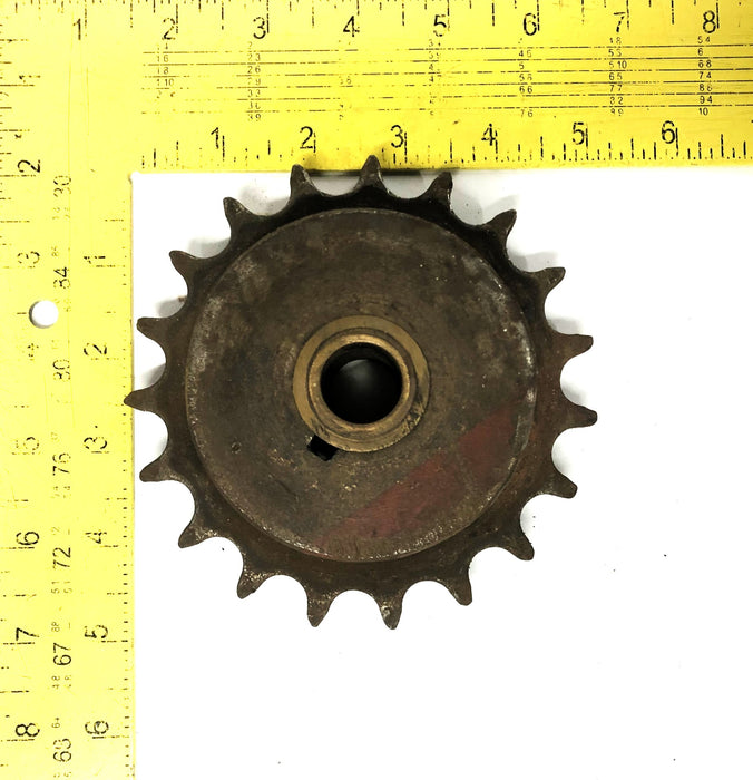 Browning 19 Tooth Roller Chain Sprocket With 3/4IN Bore Bearing 6019X1-1/8 USED
