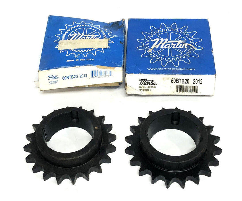 Martin 20 Tooth Roller Chain Sprocket 60BTB20 2012 [Lot of 2] NOS