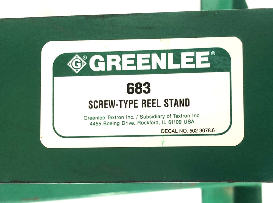 Greenlee Screw-Type Reel Stand 683 NOS