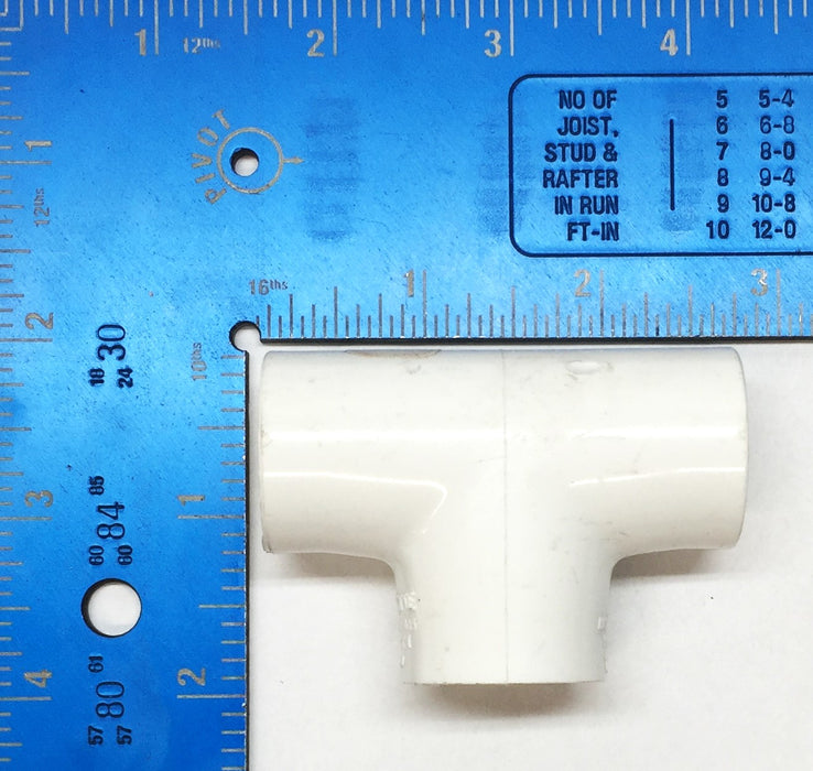 Charlotte 1/2" White PVC Tee SCH 40 SxSxS 401-005 (D2466) [Lot of 6] NOS