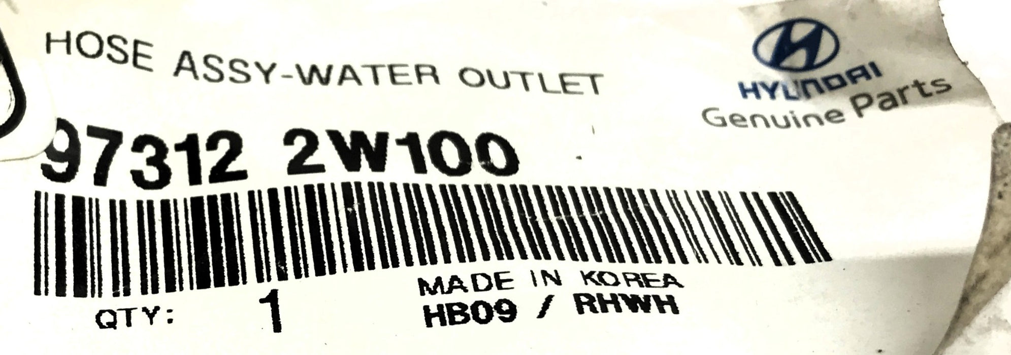 Hyundai HVAC Heater Hose 97312 2W100 NOS