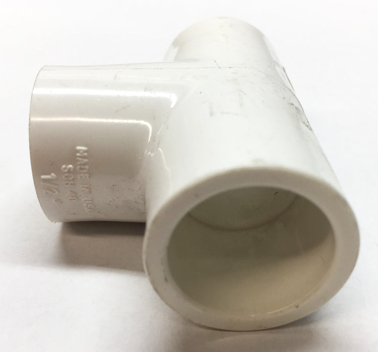 Charlotte 1/2" White PVC Tee SCH 40 SxSxS 401-005 (D2466) [Lot of 7] NOS