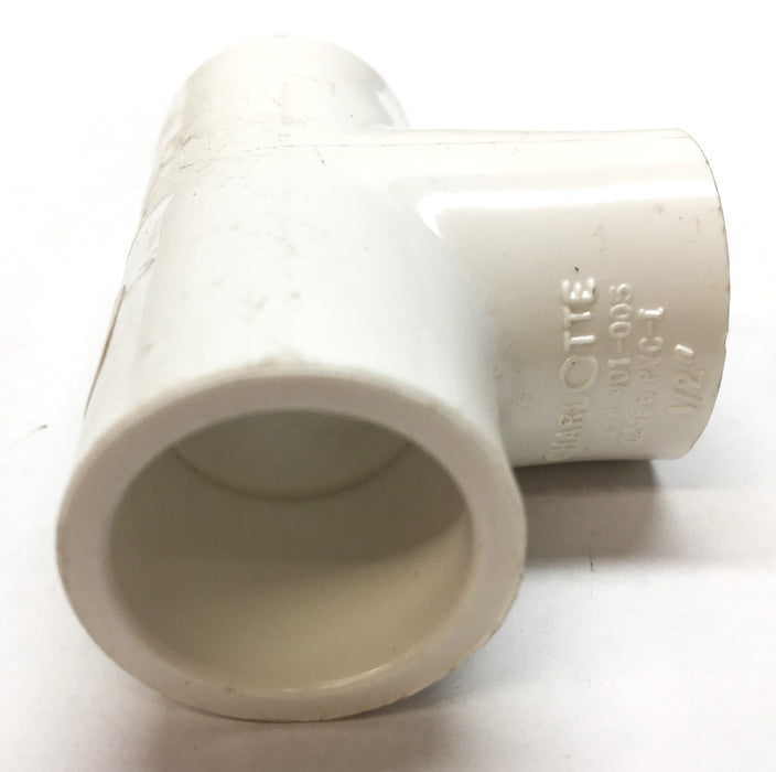 Charlotte 1/2" White PVC Tee SCH 40 SxSxS 401-005 (D2466) [Lot of 6] NOS