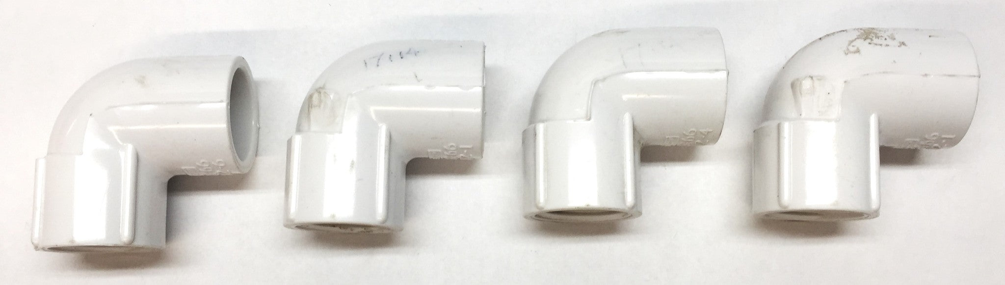 Nibco 1/2" White PVC Elbow SCH 40 S x FIP PVC-1 [Lot of 4] NOS