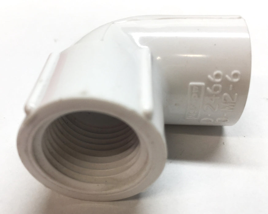 Nibco 1/2" White PVC Elbow SCH 40 S x FIP PVC-1 [Lot of 4] NOS