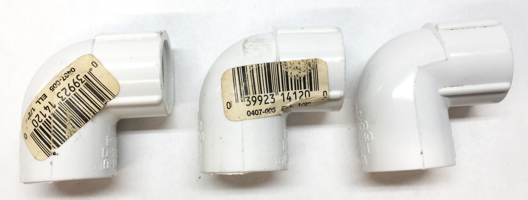 Nibco 1/2" White PVC Elbow SCH 40 S x FIP PVC-1 [Lot of 3] NOS