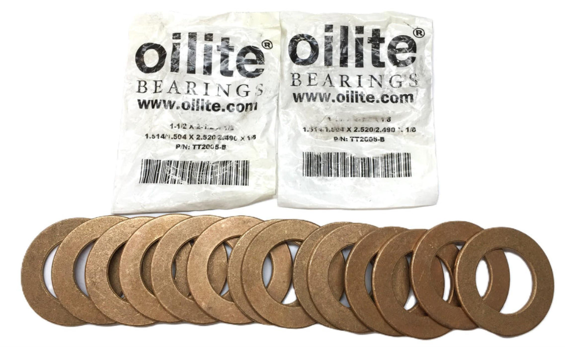 Oilite Bearings 1-1/2" x 2-1/2" x 1/8" Thrust Washer TT2005-B [Lot of 14] NOS