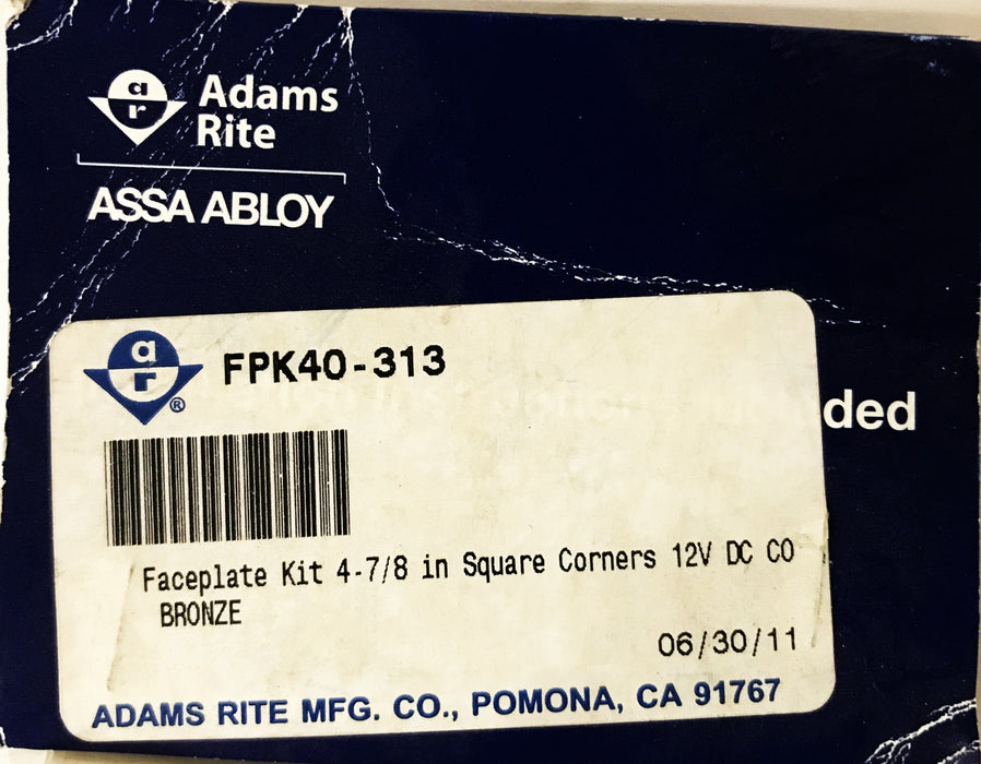 Adams Rite Electric Strike Faceplate FPK40-313 [Lot of 3] NOS