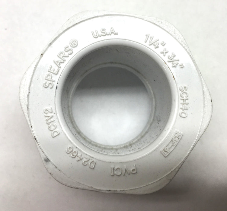 Spears 1-1/4" x 3/4" PVC SCH40 SxS DC1V2 Bushing [Lot of 4] NOS