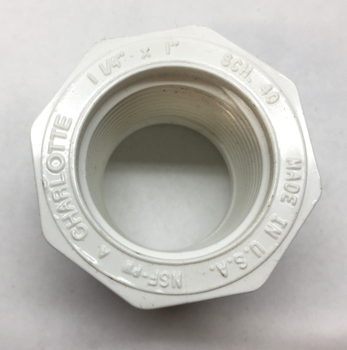 Charlotte 1-1/4" x 1" PVC SCH40 Bushing 438-168 (D-2466) [Lot of 9] NOS