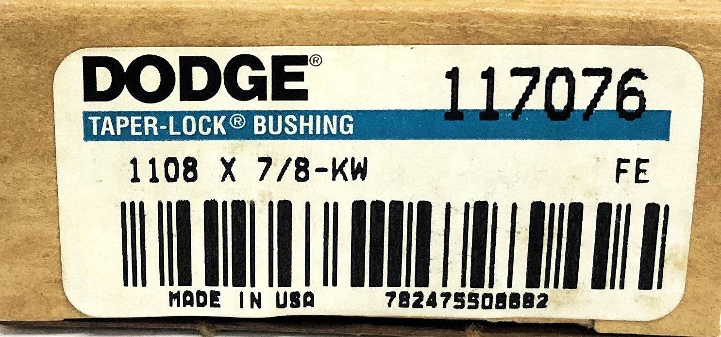 Dodge Taper-Lock Split Bushing 1108X7/8 KW (117076) [Lot of 2] NOS