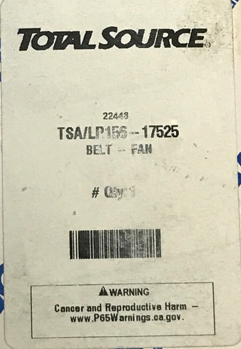 Total Source Fan Belt LP156-17525 [Lot of 2] NOS