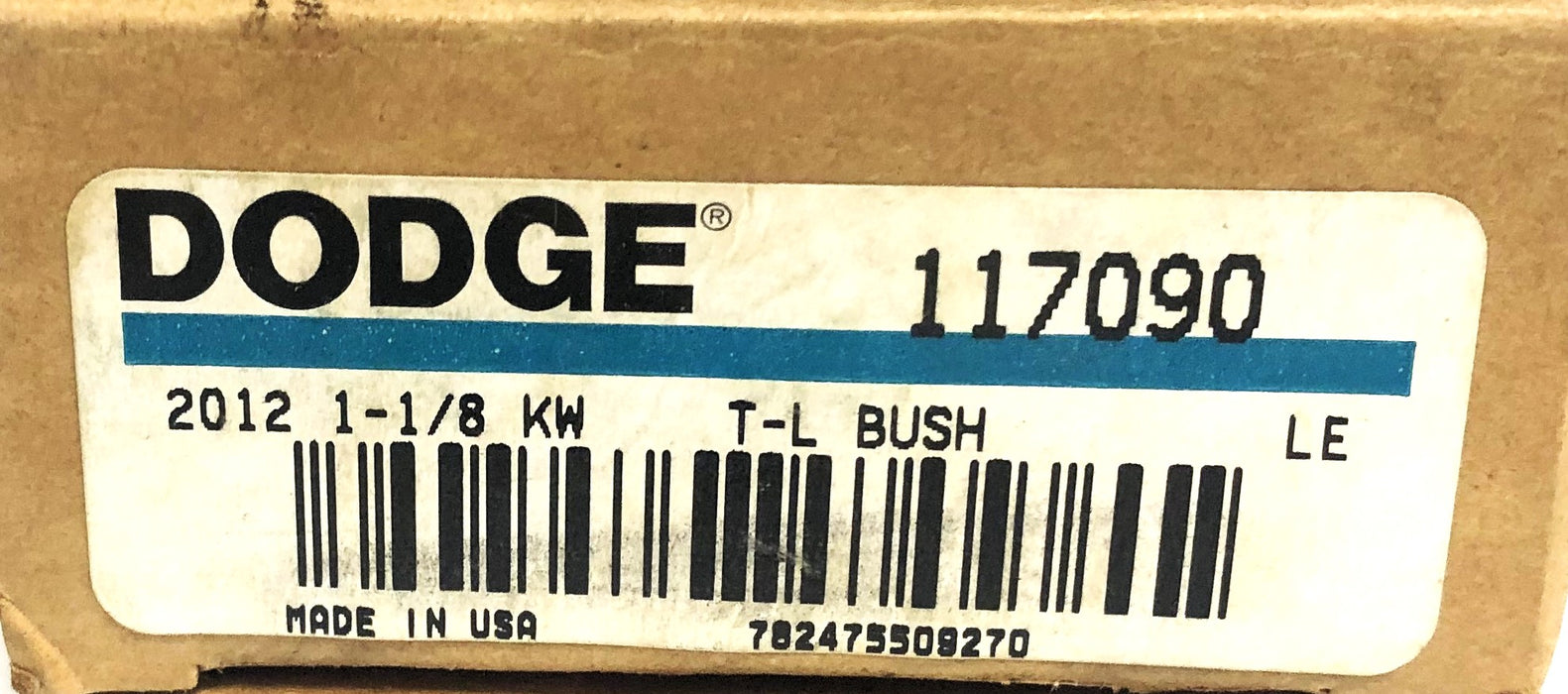 Dodge Taper-Lock Split Bushing 2012X1-1/8 KW (117090) NOS