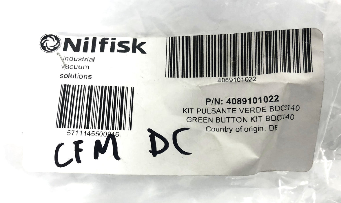 Nilfisk Green Pushbutton Assembly 4089101022 NOS
