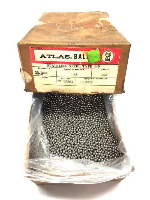 Atlas Ball 1/8" Grade 200 Steel Ball Bearing Pack (Approx. 4.5lbs) SS125263 NOS