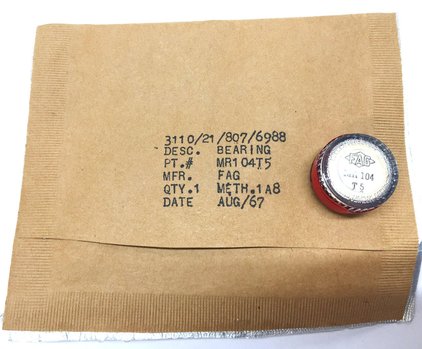 FAG Miniature Roller Bearing Case (50pcs) MR104T5 NOS