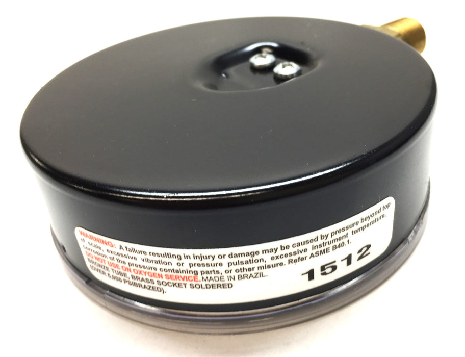 Ashcroft Steel/Polycarbonate/Brass Pressure Gauge 1/4" Lower 35W1005H02LXZC NOS