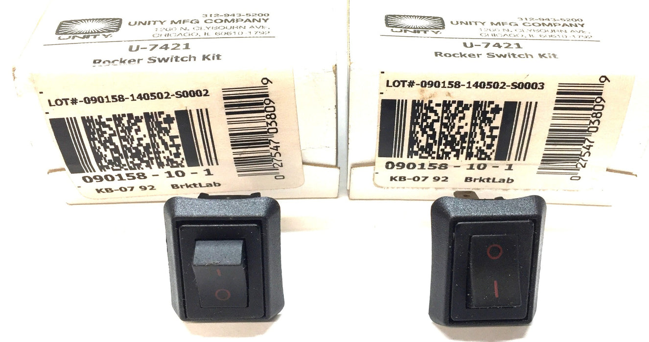 Unity Flanged Rocker Switch Kit U-7421 (090158-10-1) [Lot of 2] NOS