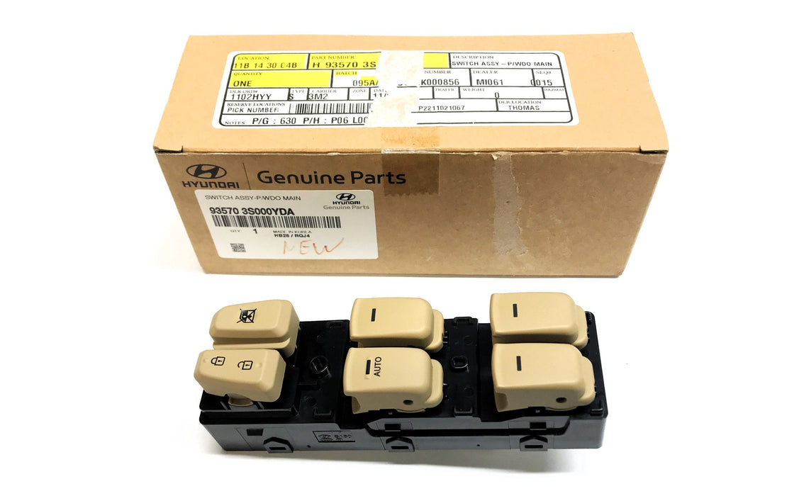 Hyundai Power Window Main Switch Assembly 93570 3S000YDA (NOS)