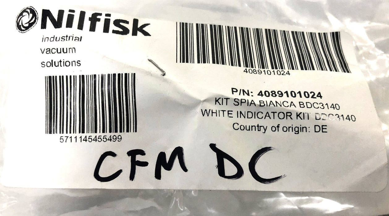 Nilfisk White Indicator Pushbutton Kit 4089101024 NOS