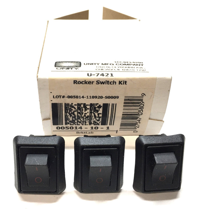 Unity Flanged Rocker Switch Kit U-7421 (090158-10-1) [Lot of 3] NOS