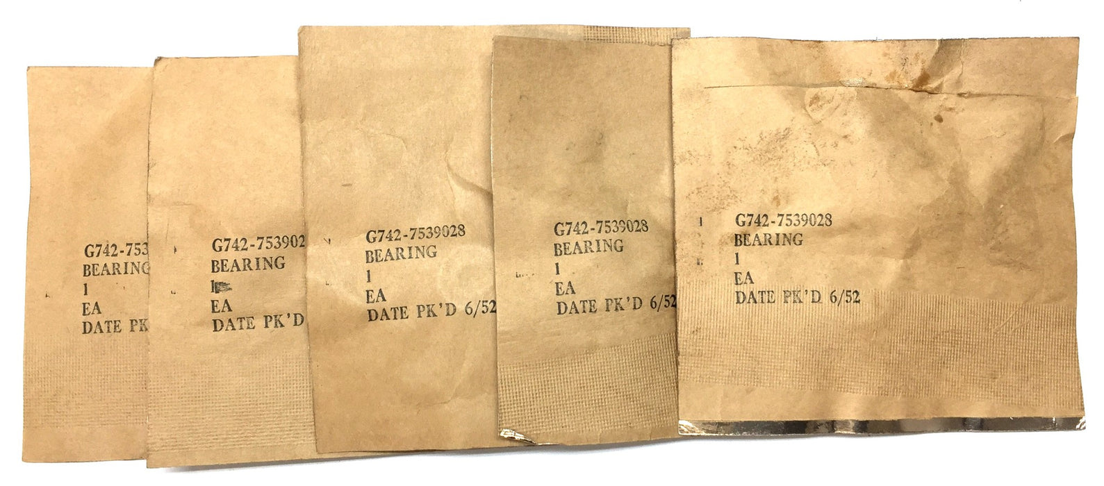 Rollway Single Row Ball Bearing Pack (5pcs) 1448H2 (RC-1448-H2) G742-7539028 NOS