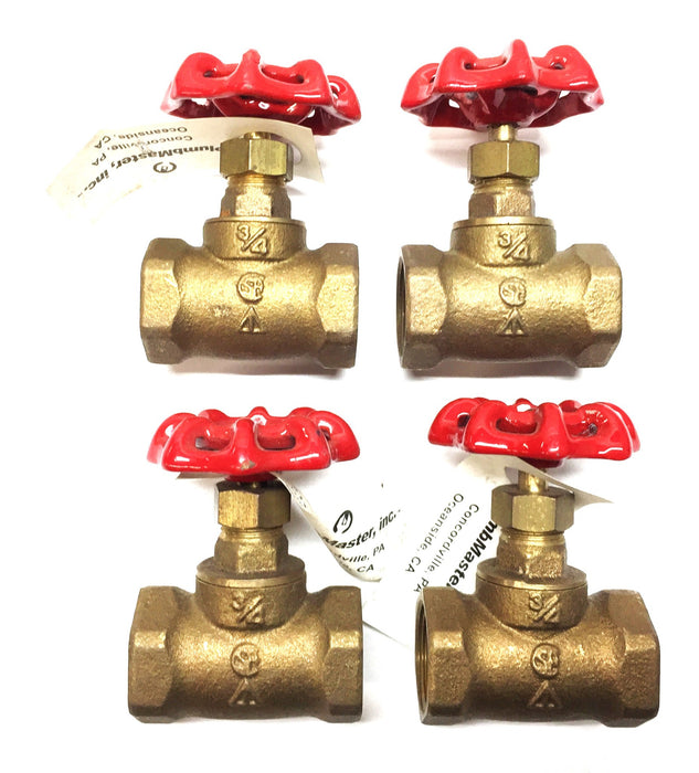 PlumbMaster 3/4" Stop Valve w/ Threaded Ends 55626 [Lot of 4] NOS