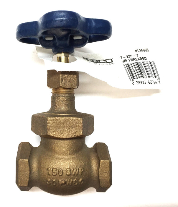 NIBCO 3/8" 150SWP Stop Valve with Threaded Ends T-235-Y (NL34005) NOS