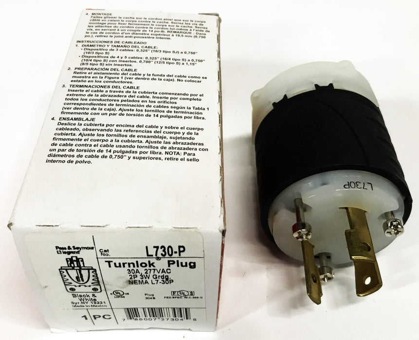 Pass & Seymour Turn Lock Plug L730-P [Lot of 2] NOS