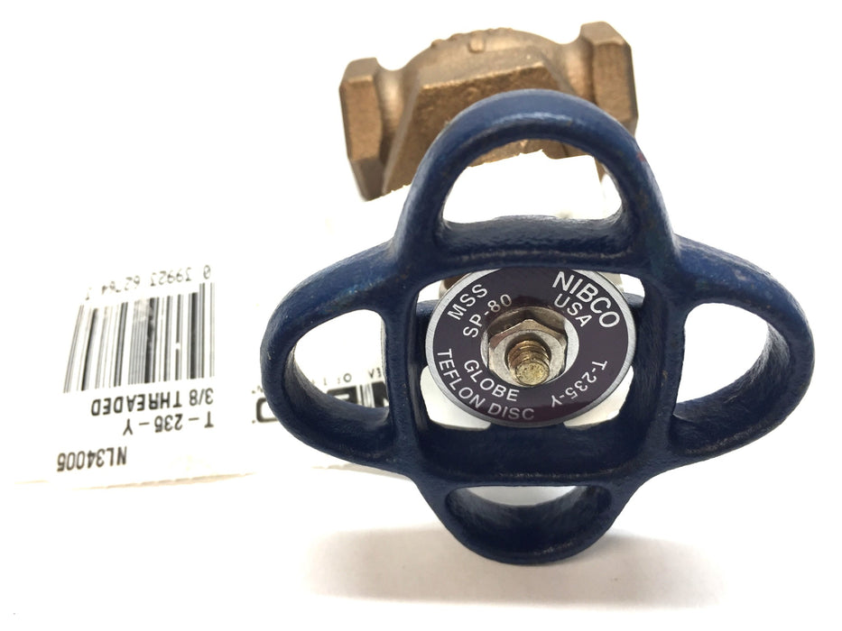 NIBCO 3/8" 150SWP Stop Valve with Threaded Ends T-235-Y (NL34005) NOS