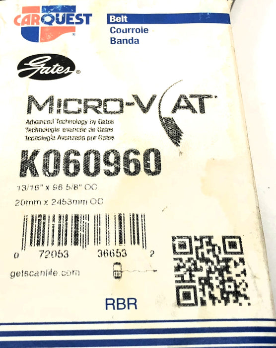 Carquest Gates Serpentine Belt K060960 NOS