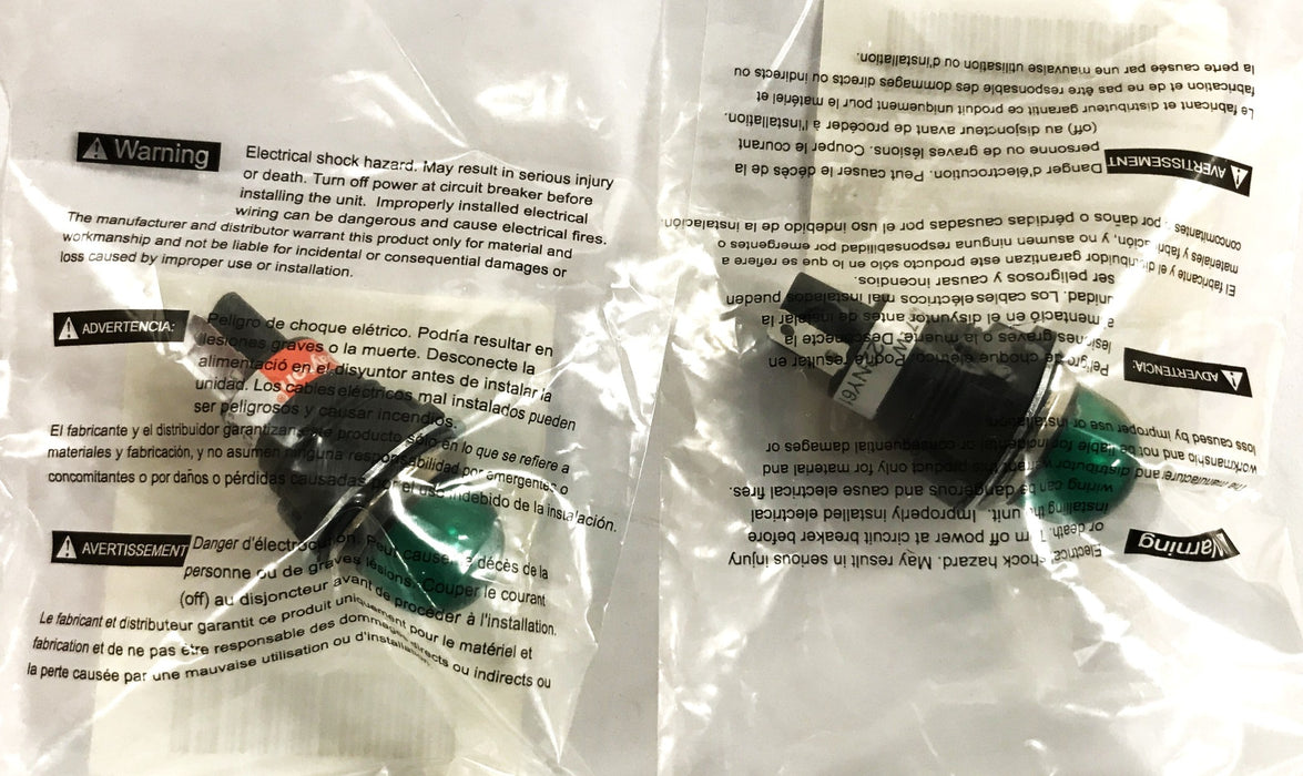 Dayton Raised Indicator Light Green 22NY61 [Lot of 2] NOS
