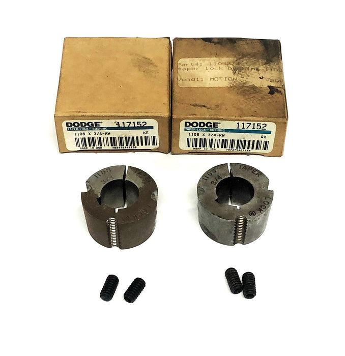 Dodge Taper-Lock Split Bushing 1108X3/4 KW (117152) [Lot of 2] NOS