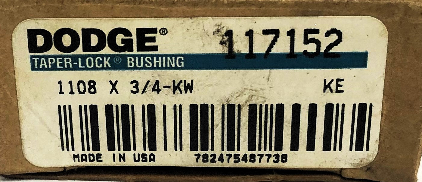 Dodge Taper-Lock Split Bushing 1108X3/4 KW (117152) [Lot of 2] NOS