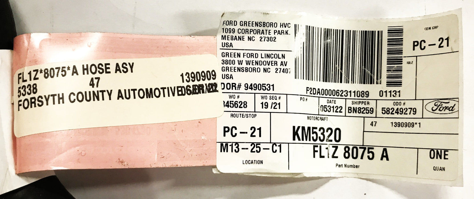 Motorcraft Radiator Coolant Reservoir Hose KM-5320 NOS