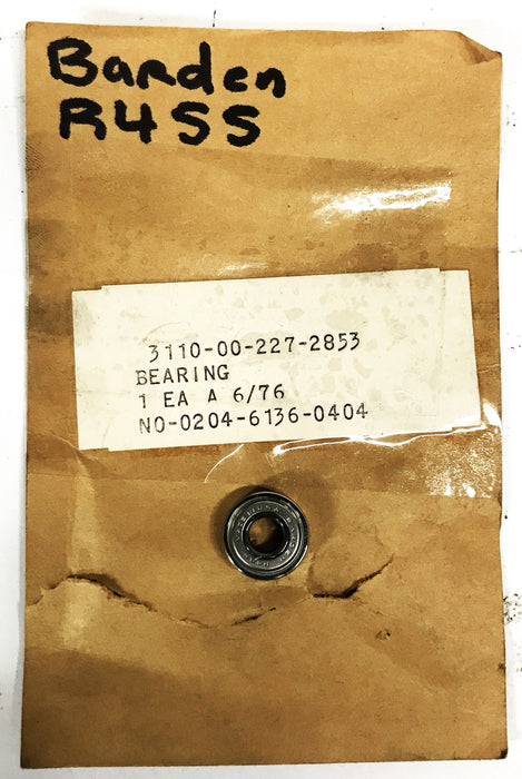 Barden R4SS Metal Sealed Single Row Ball Bearing 3110-00-227-2853 [Lot of 5] NOS
