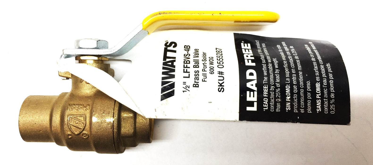 Watts 1/2" Brass Full Port Solder 600# Ball Valve LFFBVS-4B NOS