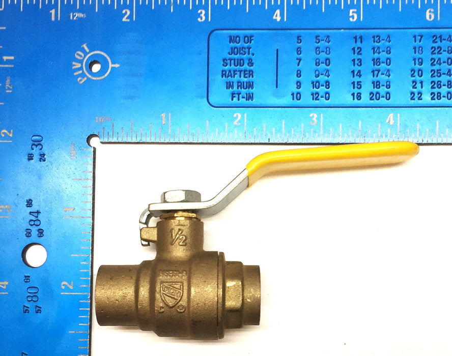 Watts 1/2" Brass Full Port Solder 600# Ball Valve LFFBVS-4B NOS