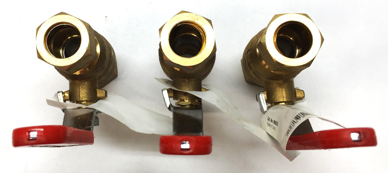PlumbMaster 1/2" Full-Port Ball Valve with Compression Ends 98023 [Lot of 3] NOS