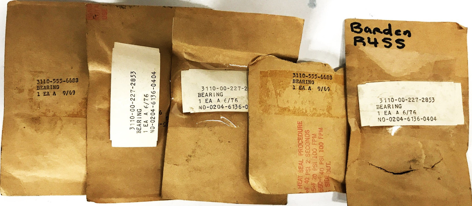 Barden R4SS Metal Sealed Single Row Ball Bearing 3110-00-227-2853 [Lot of 5] NOS