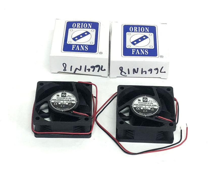 Orion Fans DC24V 0.12A Brushless DC Fan OD6025-24HBIP69K [Lot of 2] NOS