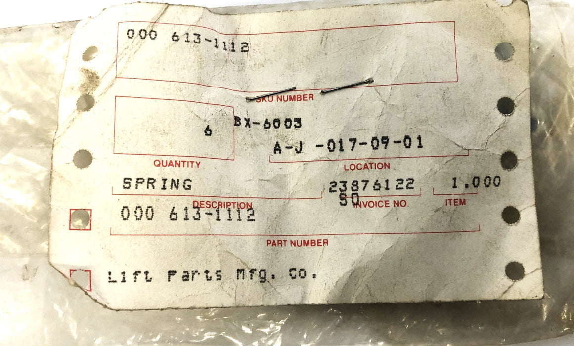 LPM Forklift Spring 613-1112 [Lot of 2] NOS