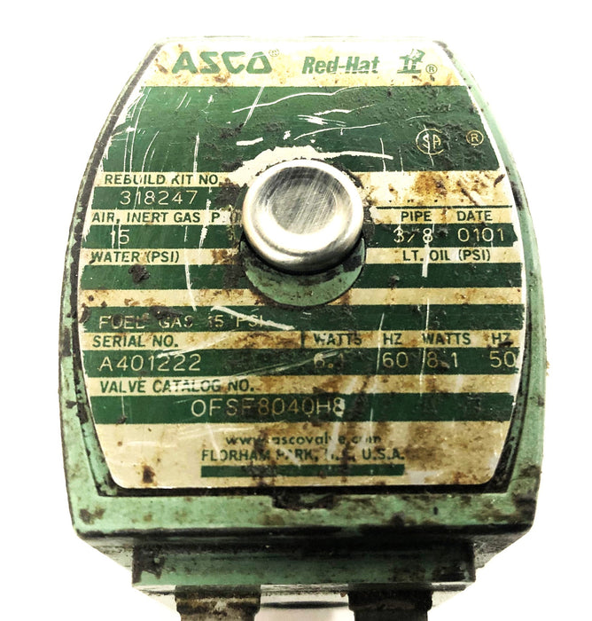 ASCO Red Hat II Solenoid Valve OFSF8040H8 USED
