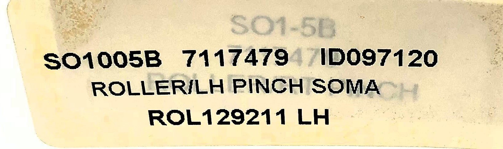 L/H Pinch Roller Assy For Open Date Printmaster 1000 Foil Magazine ROL129211 NOS