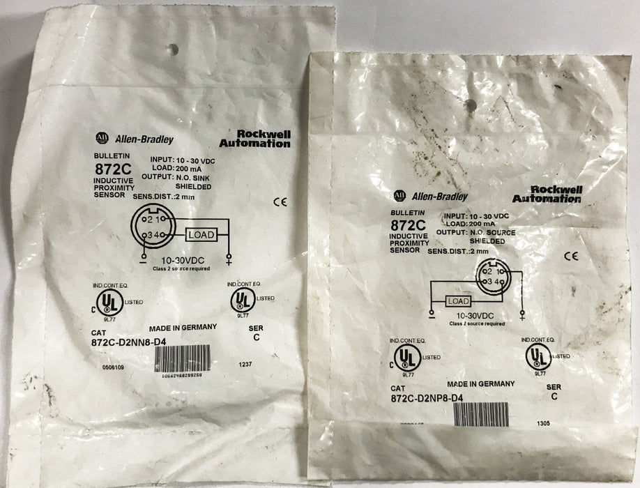 Allen-Bradley Proximity Sensor 872C-D2NN8-D4 [Lot of 2] NOS