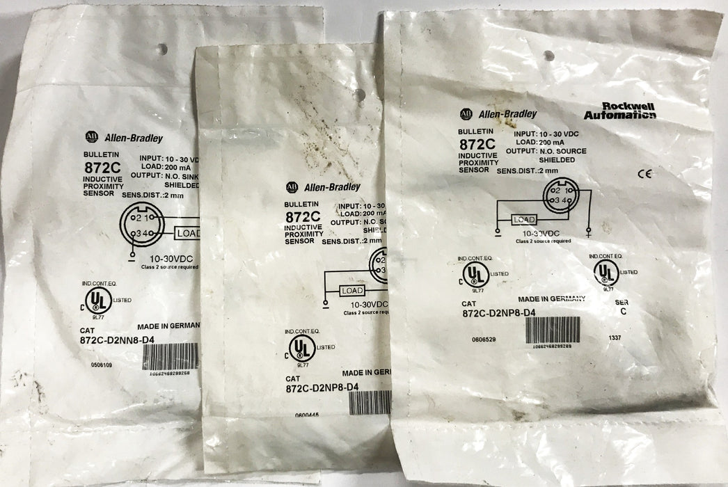 Allen-Bradley Proximity Sensor 872C-D2NN8-D4 [Lot of 3] NOS
