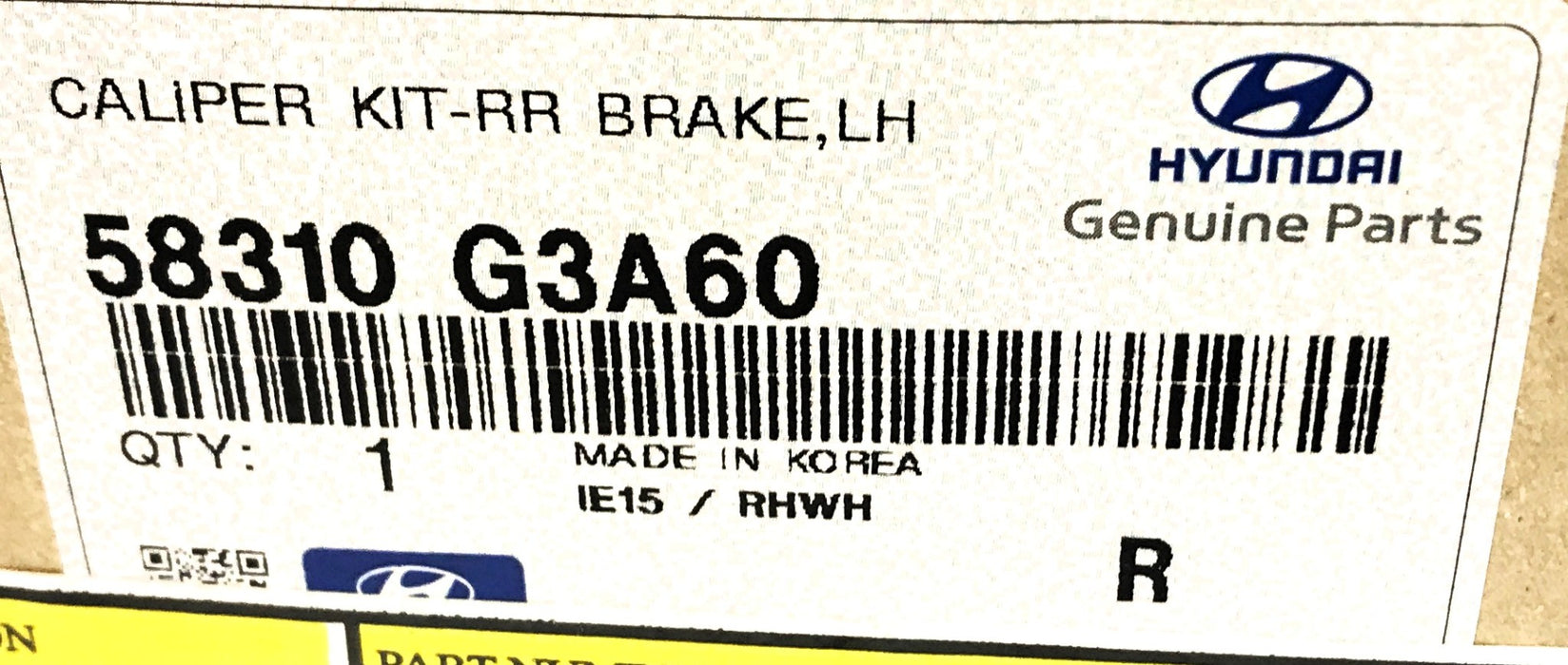 Hyundai LH Rear Caliper Brake Kit 58310 G3A60 (58310G3A60) NOS