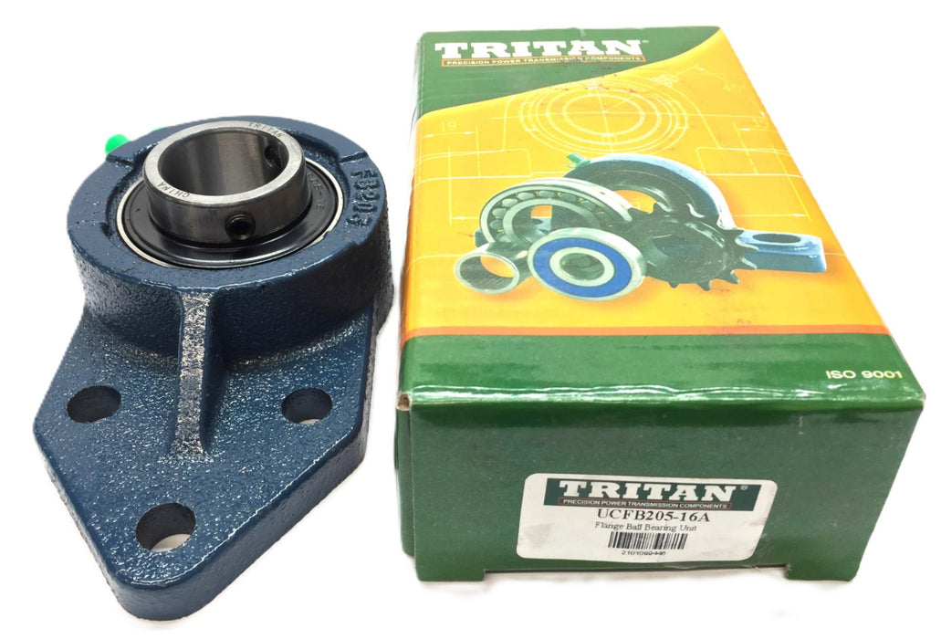 Tritan 3-Bolt Flange Pillow Block Bearing UCFB205-16A NOS